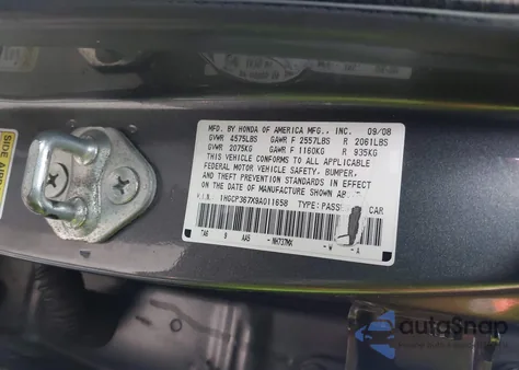 2009 Honda Accord 3.5 Ex from USA, damaged, VIN 1HGCP367X9A011658